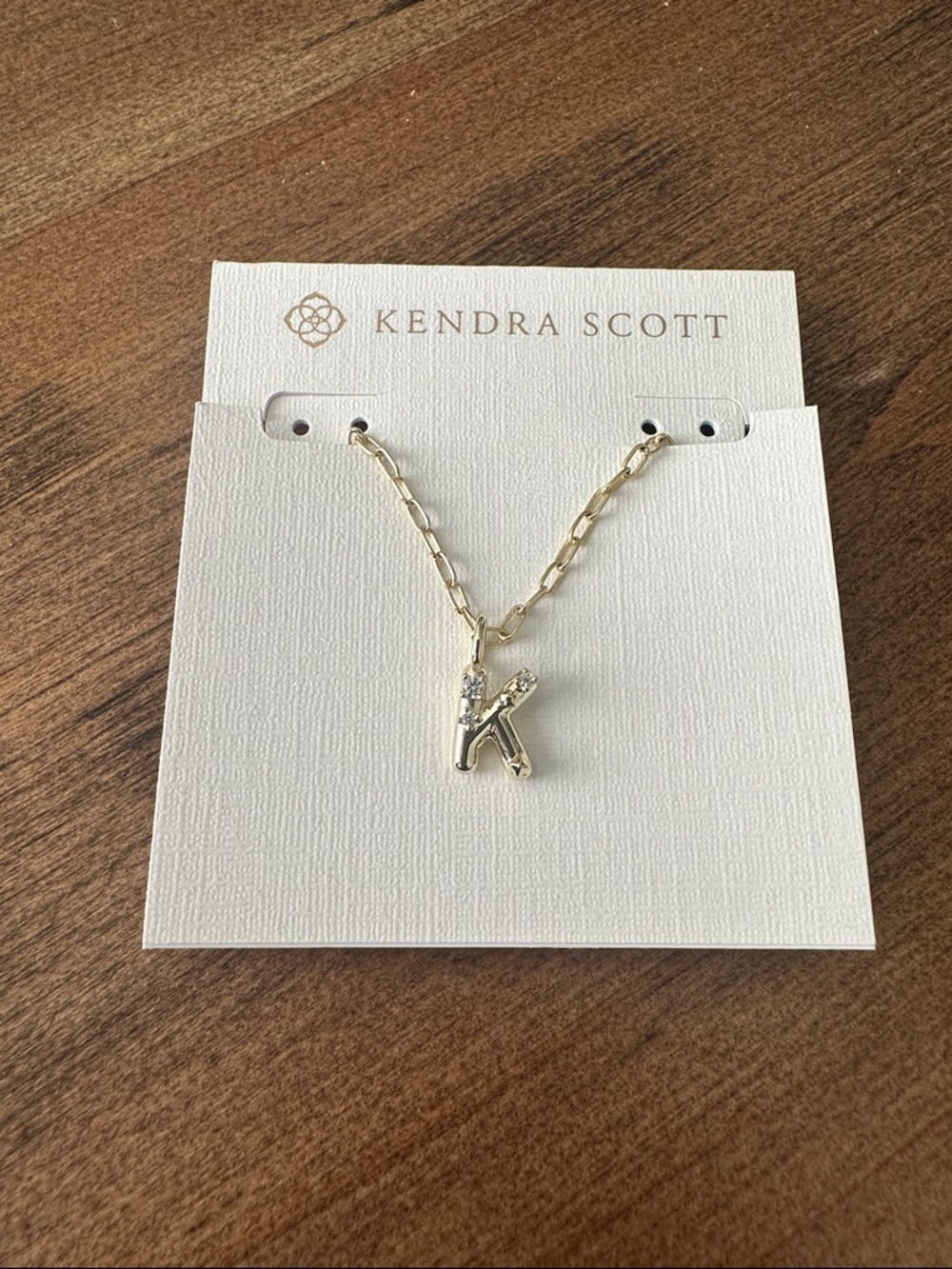 Crystal Letter K Gold Short Pendant Necklace
